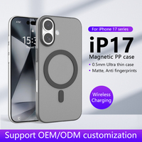 Coque de téléphone magnétique sans fil anti-jaunissement mat ultra-mince de 0.5mm pour iPhone 17/17 Air/17 Pro/17 Promax grand trou