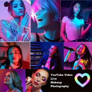 Luz de Escritorio Portátil con Clip en Forma de Corazón de 6 Pulgadas, Luz para Selfies, Tres Modos, Mini Anillo de Luz LED RGB en Forma de Corazón - Product Image 6