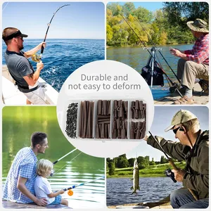 LUSHAZER Lot de 120 terminaux de pêche à la carpe à changement rapide émerillons queue <span class=keywords><strong>tube</strong></span> en caoutchouc manches anti-enchevêtrement kit de plates-formes de carpe - Product Image 5