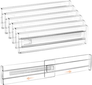 Diviseurs multifonctionnels pour tiroirs, étagères réglables en plastique pour armoires, organisateurs de tiroirs - Product Image 1