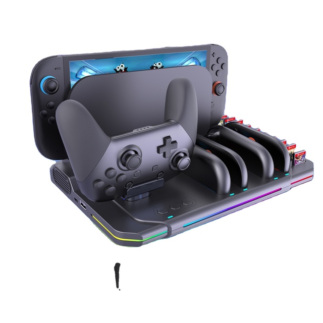 Switch 2 Controller Charging Dock with Four Chargers Ultra-thin Stand and Game Card Storage