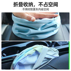 Bote de basura plegable para coche, contenedor de almacenamiento portátil impermeable en forma de taza para asiento trasero, para uso interior - Product Image 5