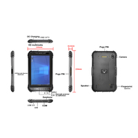 Étanche IP65 4G LTE Tablette industrielle portable de 8 pouces IPS Écran tactile Windows 10 Tablette entièrement robuste