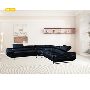 럭셔리 현대 정품 가죽 거실 단면 소파 세트 최신 디자인 962 호텔 가구 기능없이 - Product Image 3