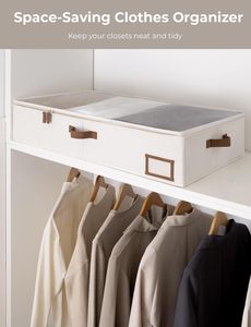 Bolsa de Almacenamiento de Ropa Plegable Grande con Base Reforzada, Doble Cremallera, Organizador de Ropa Portátil para Armario o Debajo de la Cama - Product Image 5