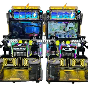Fabrika doğrudan yetişkin jetonlu oyun makinesi iki oyuncu eğlence Thunder saldırı ateş etme oyunu makinesi