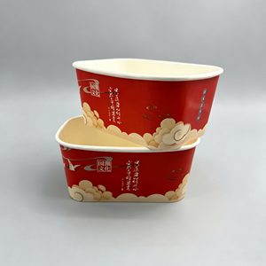 Bol en papier jetable enduit de PE, en pâte de bois, personnalisable (poids et taille), imprimé, pour salade de fruits et aliments froids, vente en gros depuis l'usine chinoise - Product Image 4