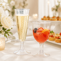 Verres à vin jetables en PET transparent, flûtes à champagne, coupes à usage unique pour mariage, banquet, fête, événement, vente en gros