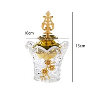 Brûle-Encens du Moyen-Orient et d'Afrique en Cristal, Décoration Intérieure, Ornement de Brûleur d'Aromathérapie au Charbon de Bois, Style Arabe