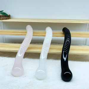 Natuurlijke Kristallen Yoni Staven Yoni Verstevigende Staaf Roze Kwarts Realistische Dildo Dubbele Kop Zwarte Obsidiaan Kristal Dildo voor Vrouwen - Product Image 5