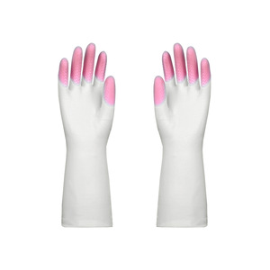 <b>PVC</b> <b>Gloves</b> Two Color 32cm Waterproof Non Slip For Cleaning Dishwashing Laundry Vegetable Washing Household Use - Product Image 1