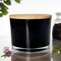 A06P – Nouveaux pots à bougies personnalisés avec logo, couleur blanche, 17 oz, en verre poli massé avec couvercles, vente en gros