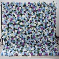 CB-348 Nouveaux produits colorés fleur bleue artificielle panneaux muraux fleur artificielle mur fleur mariage