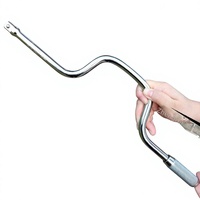 Clé à cliquet BESTIR 125 mm en acier au chrome-vanadium électroplaqué, à grand rayon d'action, 1/2 pouce, type levier CRV