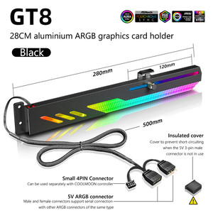 <span class=keywords><strong>Soporte</strong></span> de tarjeta gráfica GT8, 5V, ARGB, chasis Horizontal sincrónico, decoración, <span class=keywords><strong>GPU</strong></span>, <span class=keywords><strong>soporte</strong></span> VGA, <span class=keywords><strong>soporte</strong></span> de tarjeta de vídeo - Product Image 3