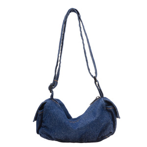 Sac bandoulière rétro en jean coréen pour fille, grande capacité, décontracté et polyvalent, sac à monnaie pour enfant garçon - Product Image 6