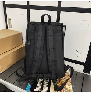 Custom Casual Sports <b>Backpacks</b> <b>Black</b> Nylon Travel Rucksack Hiking Back Pack Bag Men Flap School Student College <b>Backpack</b> - Product Image 5
