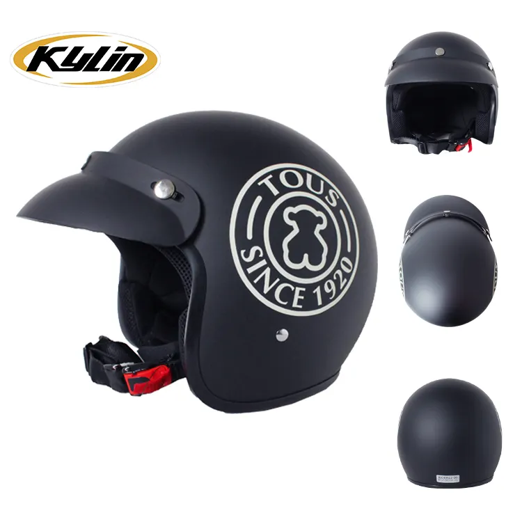 Kylin Helm Ece22.06/Dot Goedgekeurd Volwassen Open Gezicht Motorhelm Met Sticker Visor Abs Materiaal Fabrieksondersteuning Op Maat