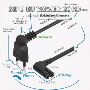 SIPU alta calidad C13 enchufe de cable de alimentación de la UE al por mayor Cable de enchufe de alimentación de CA para computadora portátil SJTW tipo de cable IEC tipo extremo hembra - Product Image 3
