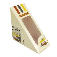 Boîte à pain, à sandwich, à emporter, jetable, en papier kraft, avec fenêtre