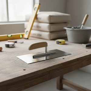 Truelle carrée en acier inoxydable de 280 mm pour plâtre et gypse, avec manche en bois, pour le marché européen de la <span class=keywords><strong>maçonnerie</strong></span> - Product Image 4