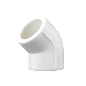 Water Supply White PPR Plumbing Fittings National Standard PPR 45 Degree Elbow for Building Construction