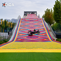 Équipement de terrain de jeux extérieur pour enfants, facile à assembler, toboggan arc-en-ciel non électrique pour parc d'attractions