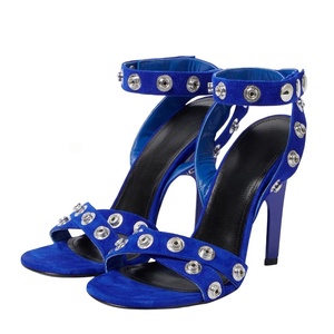 Lady Sexy Rivet Ankle Buckle High Heels Women's Open Toe Metal Button Sandals Cross Straps <b>Shoes</b> - Product Image 4