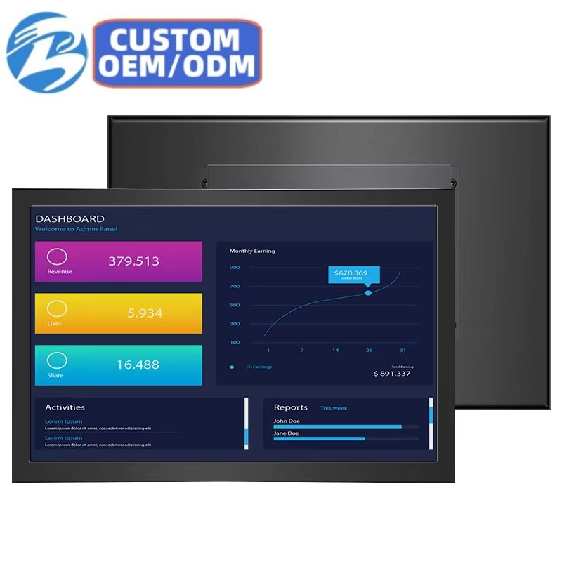 Industrial Display 12/12.1 Inch Metal HD Square Screen Wall Mount Ear Mounted HMI VGA OEM Monitor Bolinia in Stock