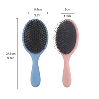 Brosse à cheveux personnalisée avec logo, mini brosse démêlante avec emballage en coton, vente en gros, brosse à cheveux vierge en poils de sanglier
