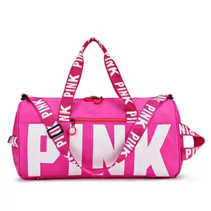 Bolso de viaje rosa para mujer y niña, bolsa de lona para actividades al aire libre, deporte, Playa