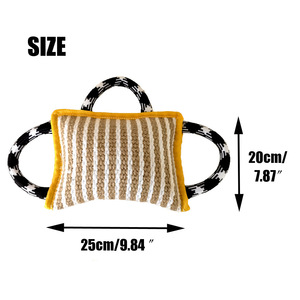 Almohada de yute resistente para morder, de fábrica, para entrenamiento de seguridad de mascotas, con 2 asas fuertes, adecuada para perros de trabajo. - Product Image 2