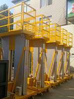 Nouvelle plateforme élévatrice hydraulique télescopique électrique en aluminium à mât unique de 10 m pour l'installation de climatiseurs, type élingue à chaîne en acier