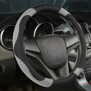 JQ253 Seda de Hielo + Cuero <span class=keywords><strong>Volante</strong></span> de Coche Antideslizante 38cm Cubierta de <span class=keywords><strong>Volante</strong></span> para Tarraco Arona Ateca <span class=keywords><strong>Ibiza</strong></span> Toled - Product Image 4