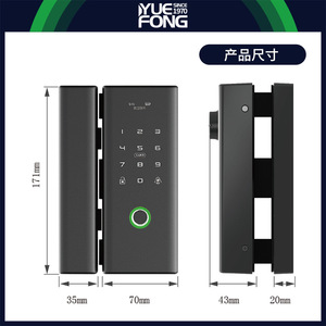 Yuefeng Maishi <b>Smart</b> Door <b>Lock</b> DHG002 Password Unlock Glass Door Outdoor Fingerprint <b>Lock</b> Drill Free Double Door - Product Image 2
