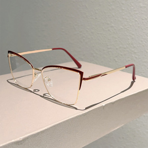 Lunettes <span class=keywords><strong>de</strong></span> <span class=keywords><strong>vue</strong></span> anti-lumière bleue pour femmes, monture en métal au design élégant, multicolores, surdimensionnées, carrées - Product Image 3