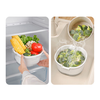 Panier de drainage transparent multicouche en plastique PET épaissi pour le lavage des légumes et des aliments domestiques