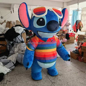 Efun profesional personalizar inflable <span class=keywords><strong>Stitch</strong></span> mascota <span class=keywords><strong>disfraz</strong></span> felpa dibujos animados <span class=keywords><strong>Rosa</strong></span> personaje azul trajes Cosplay disfraces para adultos - Product Image 1