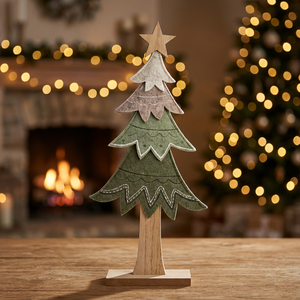 Natural Wood <b>Christmas</b> <b>Tree</b> Stand Tabletop Ornament Carved <b>Wooden</b> Holiday Decor for Home Office - Product Image 3