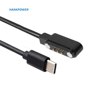 Câble de chargeur USB C mâle à 3 broches Pogo câble de chargeur magnétique de Type C à 3 broches pour montre intelligente