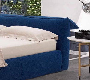 <span class=keywords><strong>Lit</strong></span> double minimaliste en bois rembourré et confortable - Product Image 4