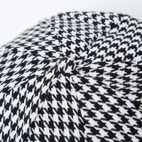 Bonne qualité Lvy Caps Chapeaux personnalisés d'extérieur Classique Noir et Blanc Pied de poule Casquette plate Béret décontracté