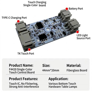 Circuito PCB per Illuminazione Monocolore 5V Fai-<span class=keywords><strong>da</strong></span>-Te per Lampada <span class=keywords><strong>da</strong></span> Tavolo Ricaricabile con Controllo Dimmer Touch LED e Porta di Ricarica Type-C - Product Image 2