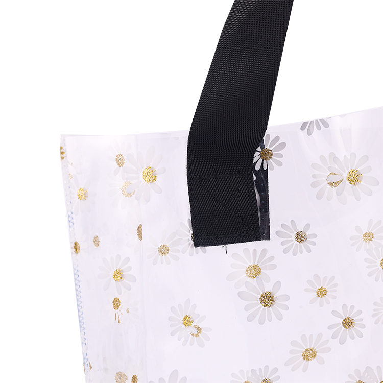 Customized Logo Transparent Clear Waterproof PVC Durable Shopping Tote Bag
