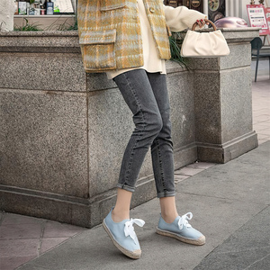 Espadrilles à lacets pour femmes, baskets minimalistes en toile respirante avec lacets en ruban, chaussures en jute tissé, chaussures de tous les jours - Product Image 3