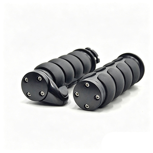 Puños de aluminio de 25 mm para motocicleta Harley, 4 secciones, asistencia para acelerador, puños de manillar de fácil tracción, negro cromado - Product Image 5