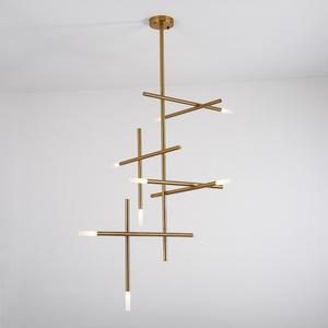 工业风格人造卫星吊灯豪华阁楼树枝吊灯，带遥控发光二极管吊灯，用于房间装饰 - Product Image 1