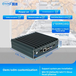 Alder göl N100 Quad Core güvenlik duvarı Mini Pc üçlü M.2 yuvaları 2.5G LAN DDR4 Pfsense Din ray endüstriyel Pc VPN sunucusu için stokta - Product Image 3