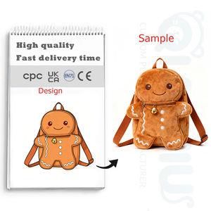 Boneka Plush Qianjiu Desain Kustom Manusia Roti Jahe Lucu Boneka Isi Lembut Barang Natal Mainan Boneka - Product Image 1