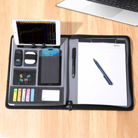 Organisateur de bureau multifonctionnel avec chargeur sans fil, porte-documents A4, support pour tablette, emplacements pour carnet et cartes